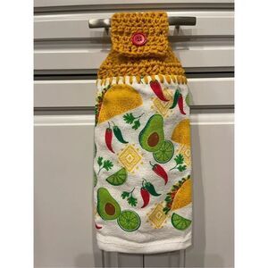 Crochet Top Kitchen Towel- Mexican Food Theme